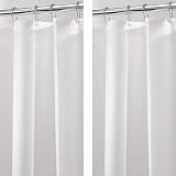 mDesign - Heavy Duty PEVA Curtain Liner for Bathroom Showers and Bathtubs, 72 x 72 - Frost - 2 Pack