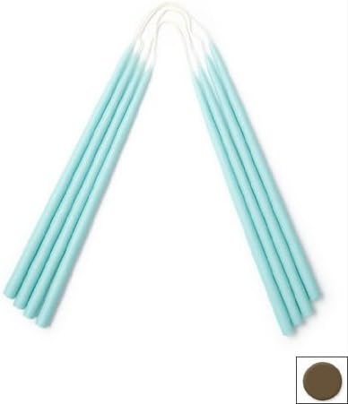 Creative Candles Cocktail Gift Set Tapers with 2 Glass Cube Holders (Pack of 8), 1/2 by 12", Chocolate