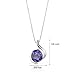 Peora Simulated Alexandrite Open Bezel Wave Solitaire Pendant Necklace for Women 925 Sterling Silver, Color Changing 2.55 Carats Round Shape 8mm, with 18 inch Chain