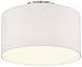 Set of 2 Adams Brushed Nickel White Drum Shade Ceiling Light