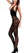 Amstt Women's Sexy Halter Sheer Lace Bodystocking Lingerie Backless Thigh Bodysuit (Black)