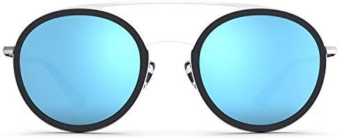 Amazon Co Jp 丸型 サングラス メンズ レディース Uvカット スポーツ 釣り ゴルフ 偏光レンズ紫外線カット 運転 サングラス サングラス レディース ラウンド 丸 ボストン 小顔 おしゃれ C1 シルバーフレーム ブルーレンズ 服 ファッション小物
