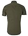 Smart Dress Shirts Men Casual Short Sleeve Buttons Up Army Green (L) KL-5 CL4404