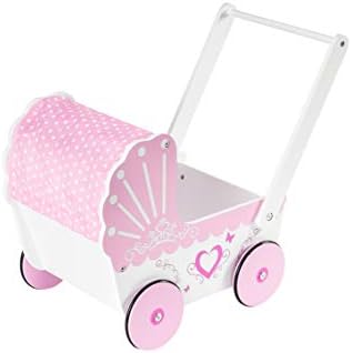 Dodo Toys Wooden Doll’s Pram | Push Stroller for Toys Made of Hardwood | Perfect as a Birthday Present | 47 X 26,5 X 40 CM