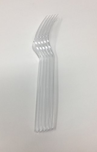 Fineline Settings 200-Piece Extra Heavy Cutlery Forks, Clear. 2x 100 Packs (Packaging Design May Vary) - Thumbnail 3