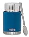 MIRA Thermo for Hot Food & Soup - 15 oz Insulated Food Jar with Foldable Spoon - Leak Proof Stainless Steel Thermal Storage Lunch Container, Canteen, Double Walled, Hawaiian Blue