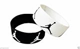 Set of 2 Michael Jordan Wristband Sport Silicone Bracelet Jumpman Logo Black and White