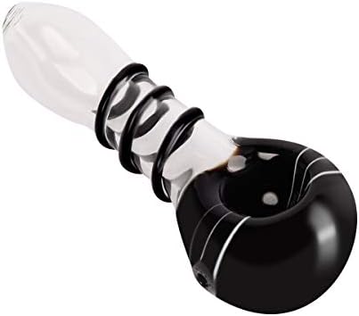 Handmade Newest Glass pipe4.4 Long (Black Spiral)