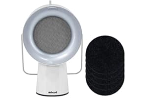 AirHood Wireless Portable Kitchen Exhaust Fan | Range Hood with 5 Activated Charcoal Air Filter & Stainless-steel Oil Filter | Ventless & Easy to Clean - for Indoor Cooktop Use (Ivory White)