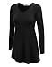 LL WT768 Womens Long Sleeve V Neck Trapeze Tunic XL BLACK