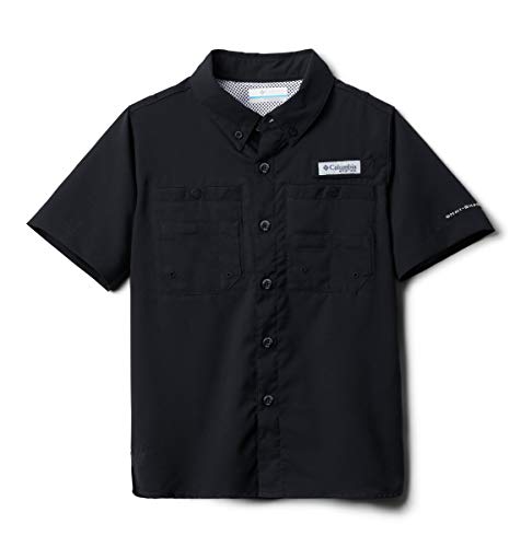 Columbia Boys Tamiami Short Sleeve Shirt, Black, Small
