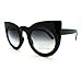 Oversized Round Cateye Sunglasses Womens Vintage Retro Eyewear Black