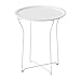 Atlantic urbSPACE Metal Side Table - Stylish Folding Tray Table, Sturdy Steel Construction with Wear-Resistant Powder Coating, PN in White