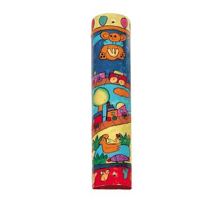 Yair Emanuel Small Mezuzah Scroll Case For Door - Toy Design (MZS-9)
