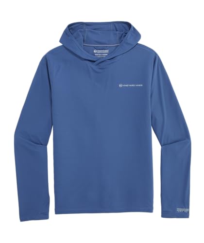 vineyard vines Sun Tech Hoodie Tee, Moonshine, M