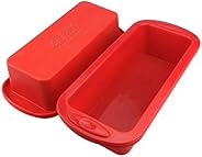 Silicone Bread and Loaf Pans - Set of 2 - SILIVO Non-Stick Silicone Baking Molds for Homemade Cakes, Breads, M