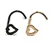 Kokkn 3 Pcs Heart Nose Studs Piercing Ornament Nose Ring Screw Stainless Steel Curved Nose Nails (Rose Gold)