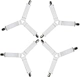Alytimes Bed Sheet Fasteners 4PCS Heavy Duty Adjustable Clips White view 2