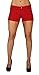 Basic Juniors Booty Shorts Premium Stretch French Terry Moleton with a Gentle Butt Lifting Stitching in Red Size S