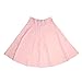 Misscat Women Stretch Waisted Flared Plain Knee-High Pleated Long Skirt Small Pink