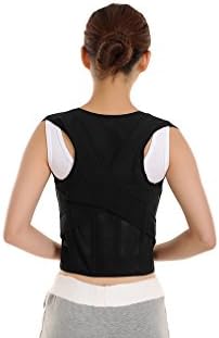Adjustable Back Posture Corrector Clavicle Support Brace to Improve Bad Posture Relief Upper Back Pain Hunchback Correction for Men Women Kids (BLACK1.0, L)