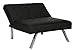 DHP Emily Accent Chair with Split-Back and Chrome Legs, Black Faux Leather