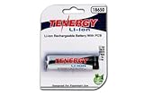 Tenergy Li-ion 18650 3.7V 2600mAh Rechargeable Batteries (Button Top) w/ PCB - Retail Card
