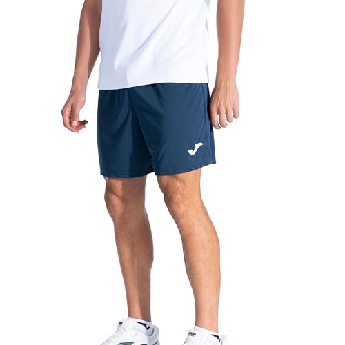 Pantalón Corto Deportivo Hombre, Cintura Elástica y Ajuste de Cordón, Bermuda Transpirable y Secado Rápido, Marino, M