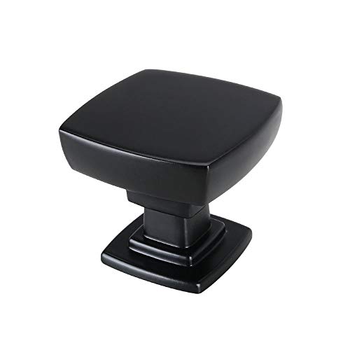 homdiy Kitchen Black Knobs (25 Pack) HD9016BK Solid Square