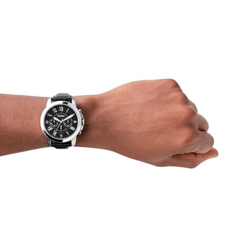 Fossil Men's Grant Quartz Stainless Steel and Leather Chronograph Watch