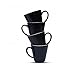 Gifffted Espresso Cups, Porcelain Coffee Shot Cups, 3 Ounce, 90 Milliliter, Ceramic, Black, Set of 4