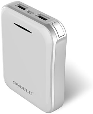 SINOELE 10000mAh Power Bank QC2.0 Phone Portable External Battery Charger for iPhone, Samsung, and More (White)