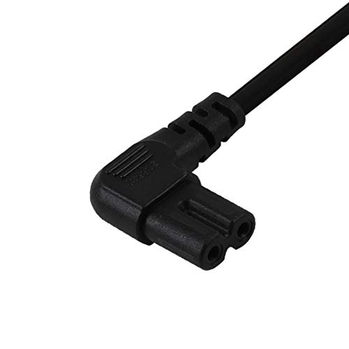 TV Power Cord,12FT/3.65Meter Angled (LType Angle) IEC 320 C7 to Nema 1