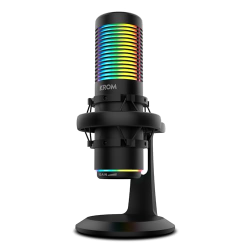 KAZE HQ Kit microfono streaming omnidirezionale e cardioide, condensatori 2 capsule, supporto anti-shock, compatibile con Windows, MacOS, Android, iOS, RGB, nero