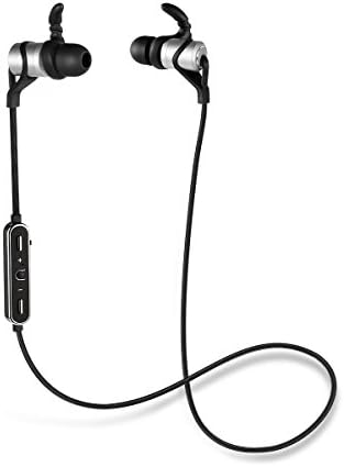 Bluetooth Wireless Headphones Compatible with iPhone X / 8 / 7 / Plus Samsung Galaxy Note8 / S8 / S8 + Magnetic Design Noise Cancelling Sweatproof Earbuds with Microphone for Workout (silver)