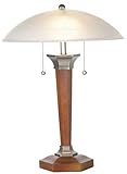 Walnut And Nickel Deco Dome Table Lamp