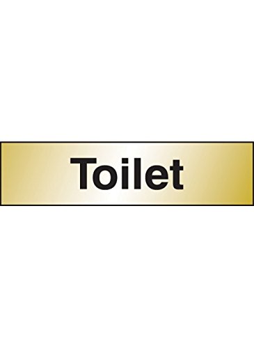 Caledonia Signs 59118 Toilet Label, Engraved Brass Effect Pvc, 140 mm x 35 mm