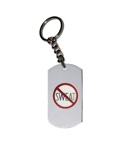 Emblem Key Chain w/ Metal Ring - Novelty Pin - Humor - No Sweat