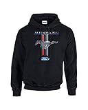 Ford Mustang Hooded Sweatshirt Mustang Pony Design-Black-medium