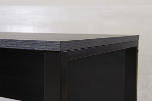 HOMESTAR Viola Writing Pedestal Desk with 2 Drawers in Black Oak Finish - Thumbnail 7