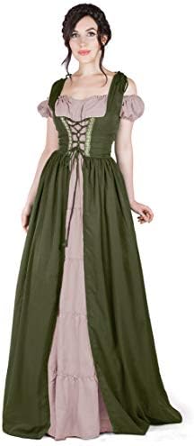 Boho Set Medieval Irish Costume Chemise and Over Dress