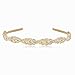 Oriamour Flower Design Rhinestone Crystal Wedding Headband Bridal Headpieces Simple Design Bridal Headband (Gold)