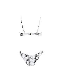 MOOSLOVER bikini de cuello en V con parte superior de corte alto y parte inferior de 2 piezas para dama