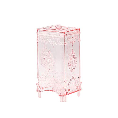 MOVEmen Storage Box, Cosmetic case Craft Organizer Acrylic Makeup Drawer Type Storage Box Case Holder Brush Pen Organizer Cotton Pad Kit Box Gift Travel Portable Storage Box (Pink)