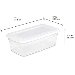 STERILITE 6-Quart Storage Bin Shoe Box - Clear
