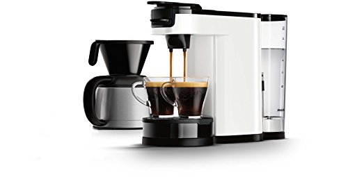 Philips HD7892/01 Senseo Switch Kaffeevollautomat, 2 in 1, Weiß 1 l, Kaffeepads und Filterkaffee