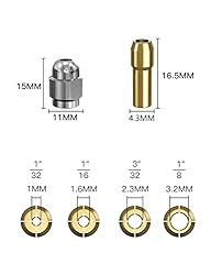 Collet Set for Dremel, 10Pcs Replacement 4485 Brass