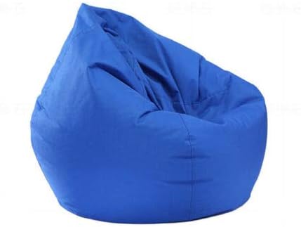 Waterproof Bean Bag Chair Removable and Washable Large Padded Storage Bean Bag Storage Bag Oxford Canvas Chair Cover (Blue, OneSize)