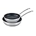 Circulon Genesis Stainless Steel Nonstick Frying Pan / Fry Pan / Stainless Steel Skillet - 8.5 Inch and 10 Inch, Silver