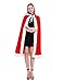 Quesera Women's Christmas Cloak Deluxe Velvet Mrs. Santa Claus Costume Santa Cape Xmas Costumes Hooded Red Christmas Robe, Adult Size (59.1 inches)